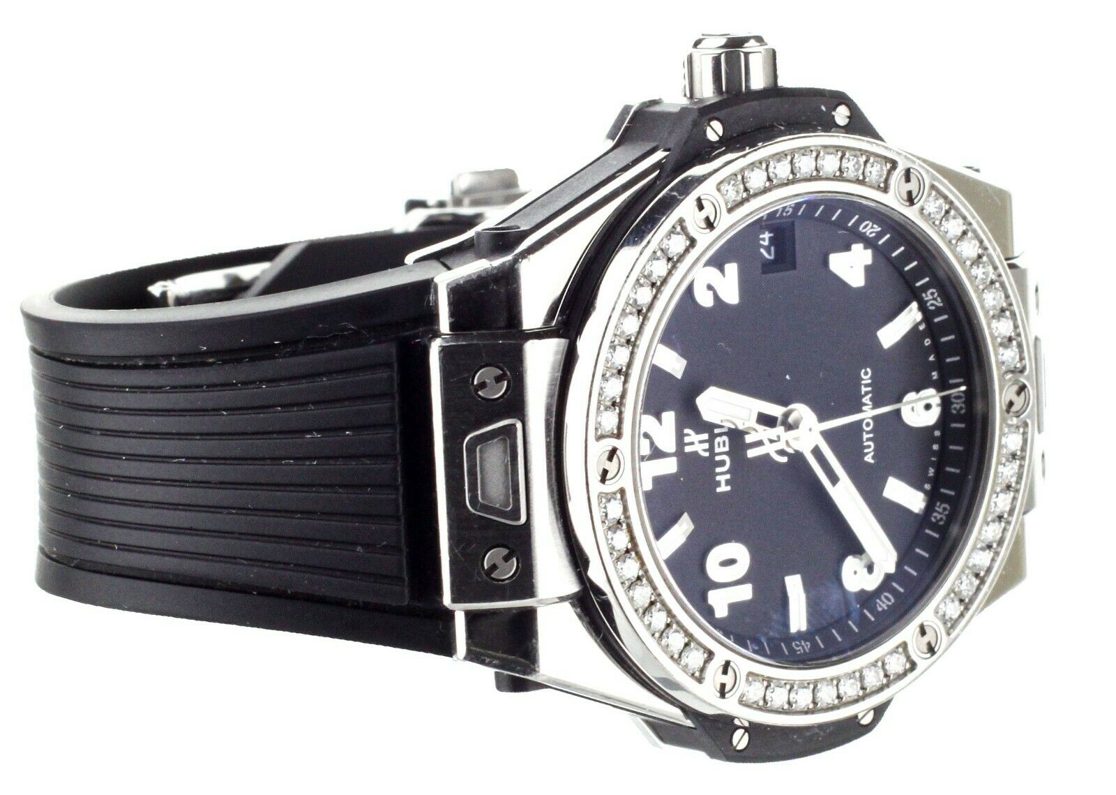 Hublot Big Bang, One Click Steel Diamonds 39mm, Ref# 465.SX.1170.RX.1204, Strap