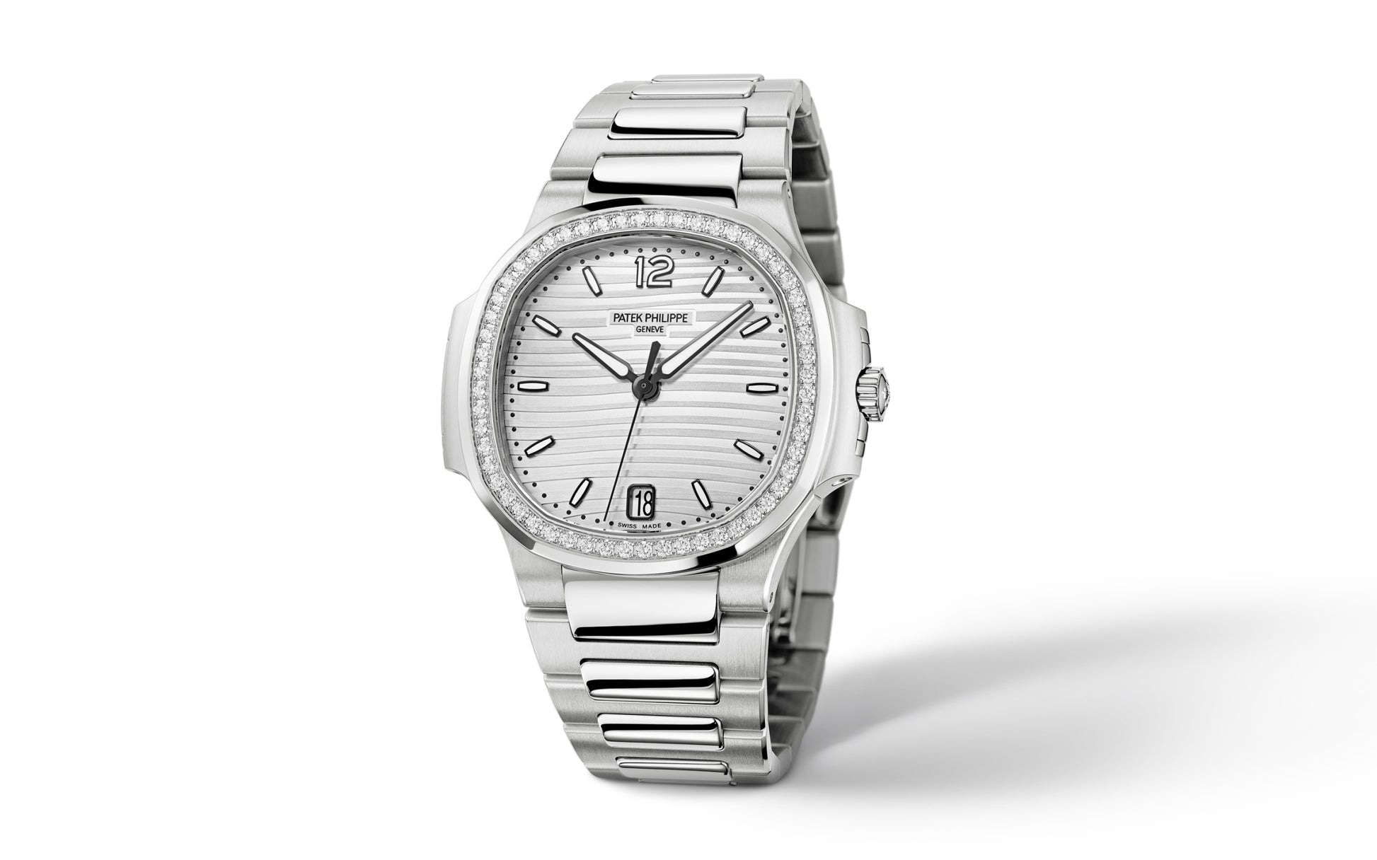 Patek Philippe Nautilus Ladies Automatic Watch, Stainless Steel and Diamonds, 35,2mm, Ref# 71181200A-010, Main view