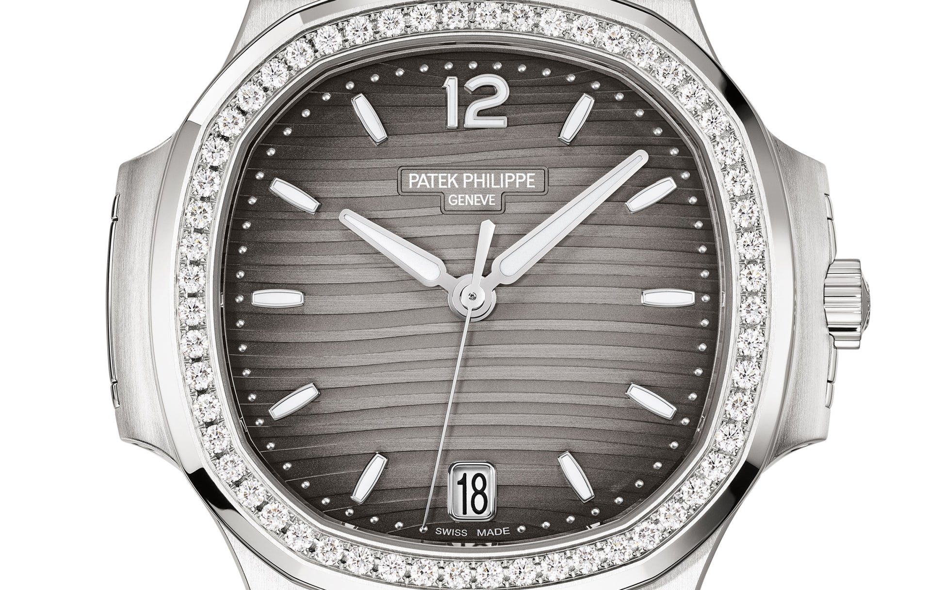 Patek Philippe Nautilus Ladies Automatic Watch, Stainless Steel and Diamonds, 35,2mm, Ref# 71181/200A-011, Dial