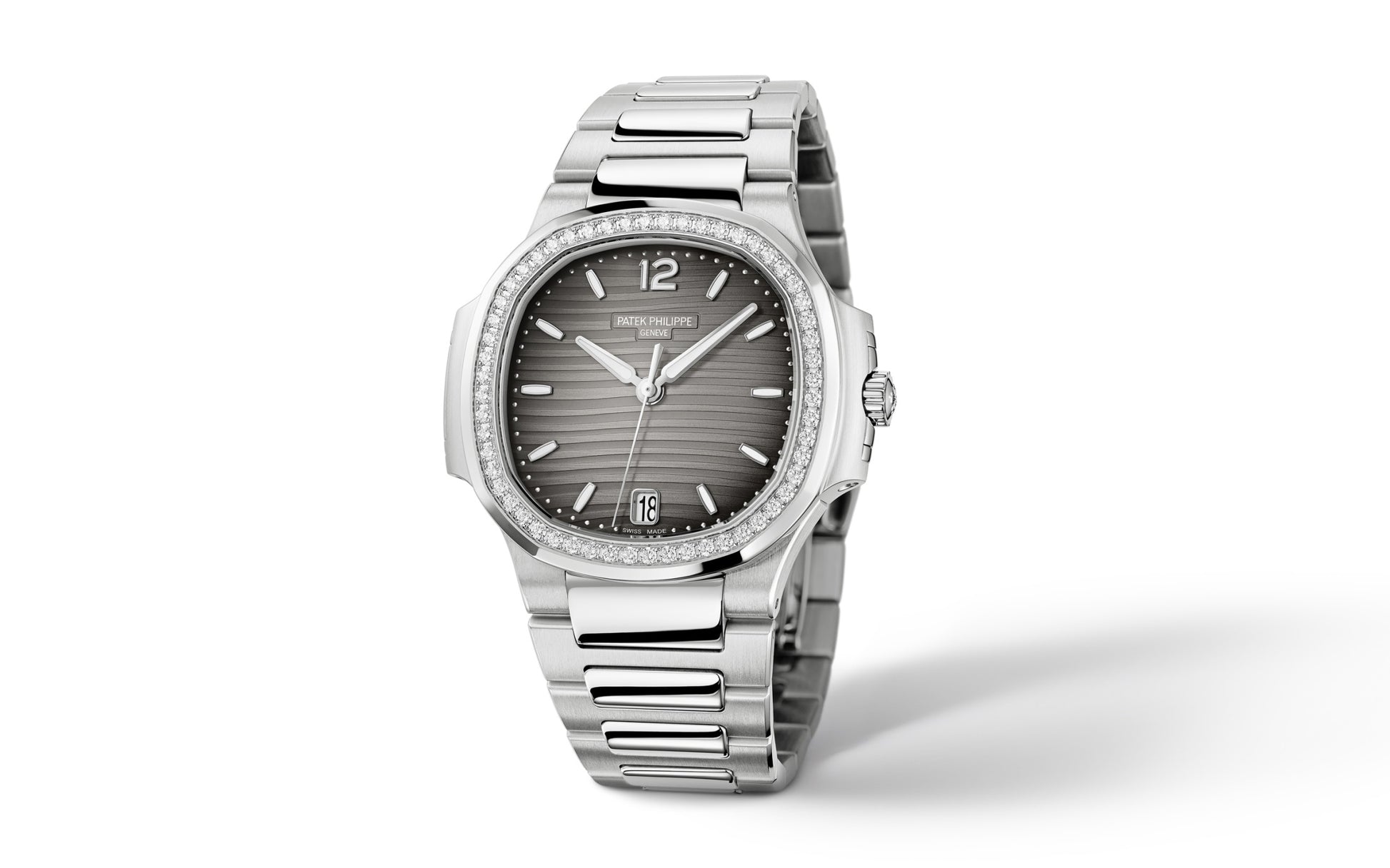 Patek Philippe Nautilus Ladies Automatic Watch, Stainless Steel and Diamonds, 35,2mm, Ref# 71181/200A-011, main view