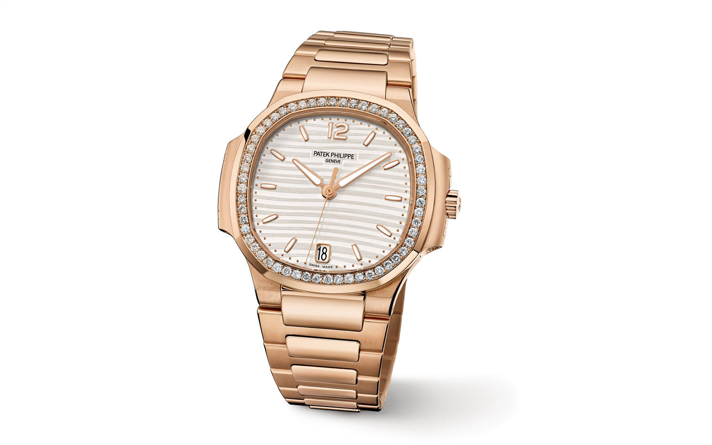 Patek Philippe Nautilus Ladies Automatic Watch, 18k Rose Gold and Diamonds, 35,2mm, Ref# 7118/1200R-001, Main view