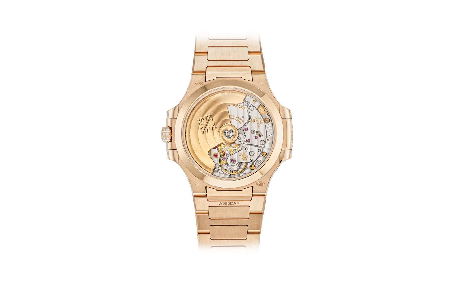 Patek Philippe Nautilus Haute Joaillerie Ladies Automatic Watch, 18K Rose Gold and Diamonds, 35,2mm, Ref# 7118/1450R-001, Back