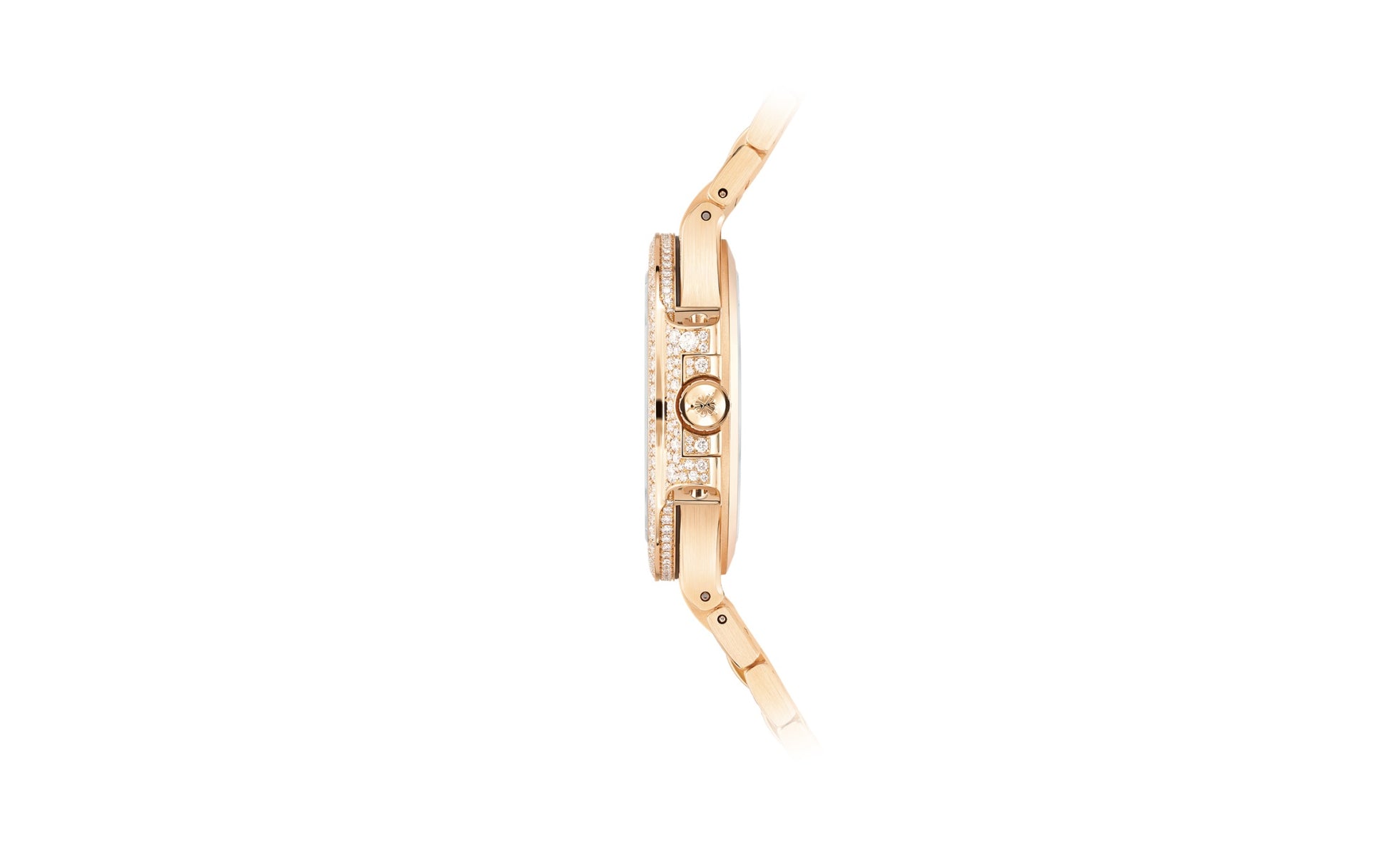 Patek Philippe Nautilus Haute Joaillerie Ladies Automatic Watch, 18K Rose Gold and Diamonds, 35,2mm, Ref# 7118/1450R-001, Right