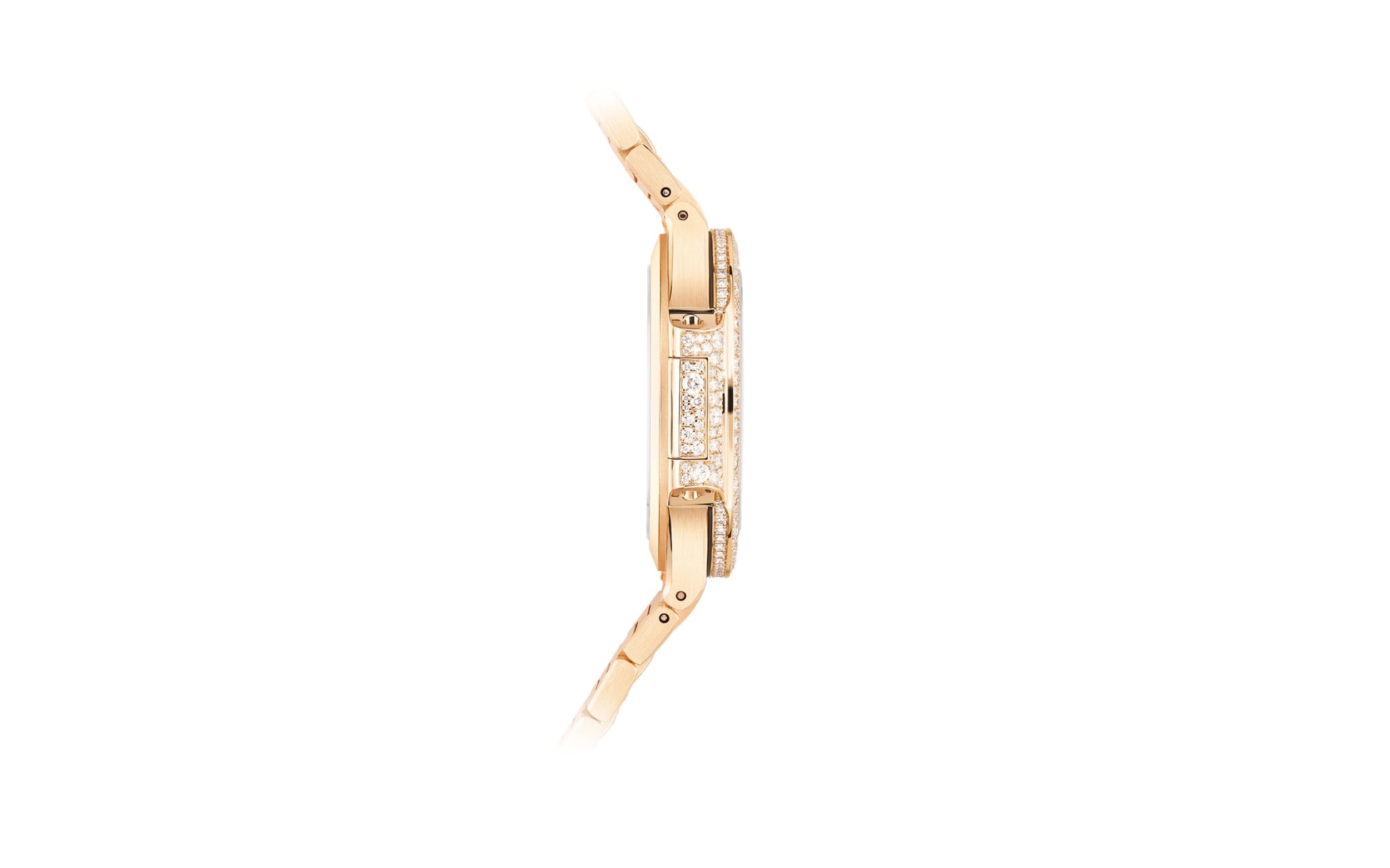 Patek Philippe Nautilus Haute Joaillerie Ladies Automatic Watch, 18K Rose Gold and Diamonds, 35,2mm, Ref# 7118/1450R-001, Left