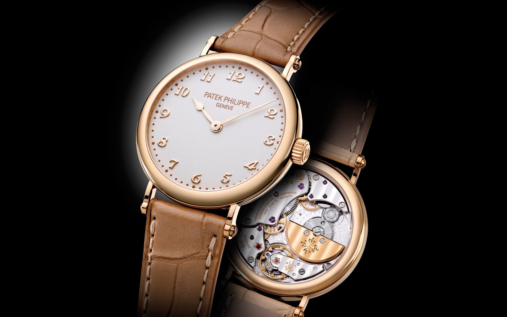 Patek Philippe Ladies' Calatrava, 18k Rose Gold, 34,6mm, Ref# 7200R-001, facade and back