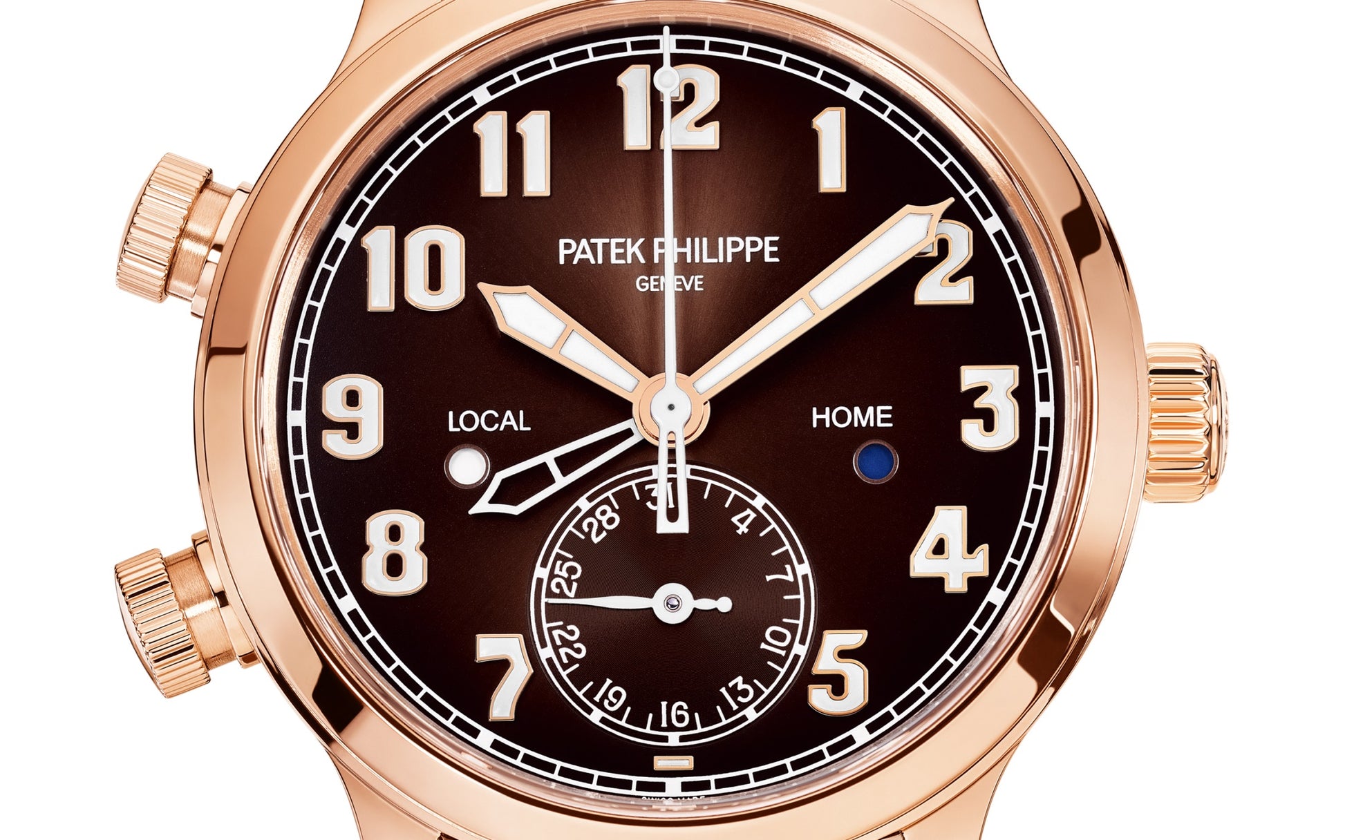 Patek Philippe Complication, 18k Rose Gold, Calatrava Pilot Travel Time 42mm, Ref# 5524R-001, Dial