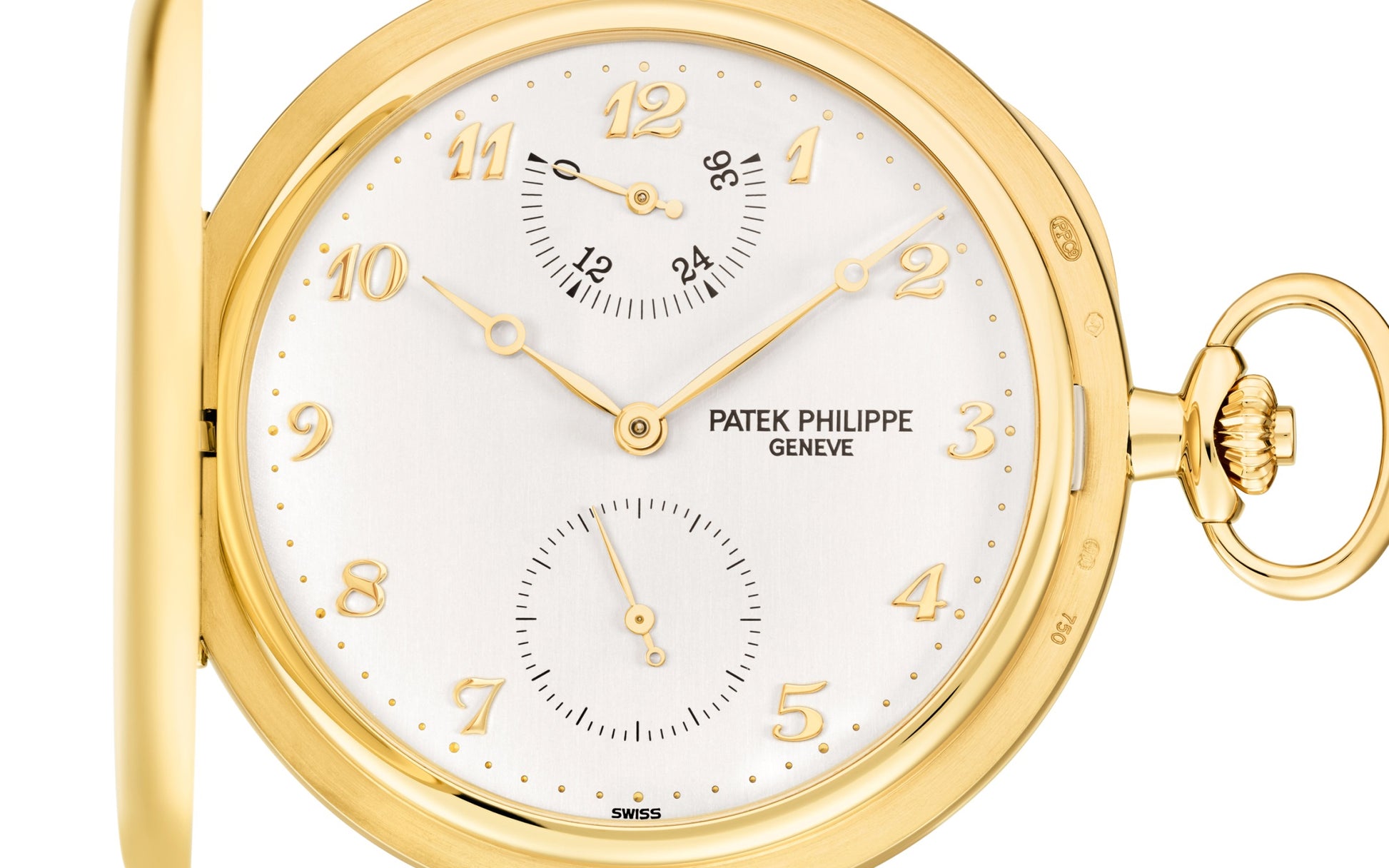 Patek Philippe Hunter-Case Pocket Watch, 18k Yellow Gold, 48mm, Ref# 983J-001, Dial