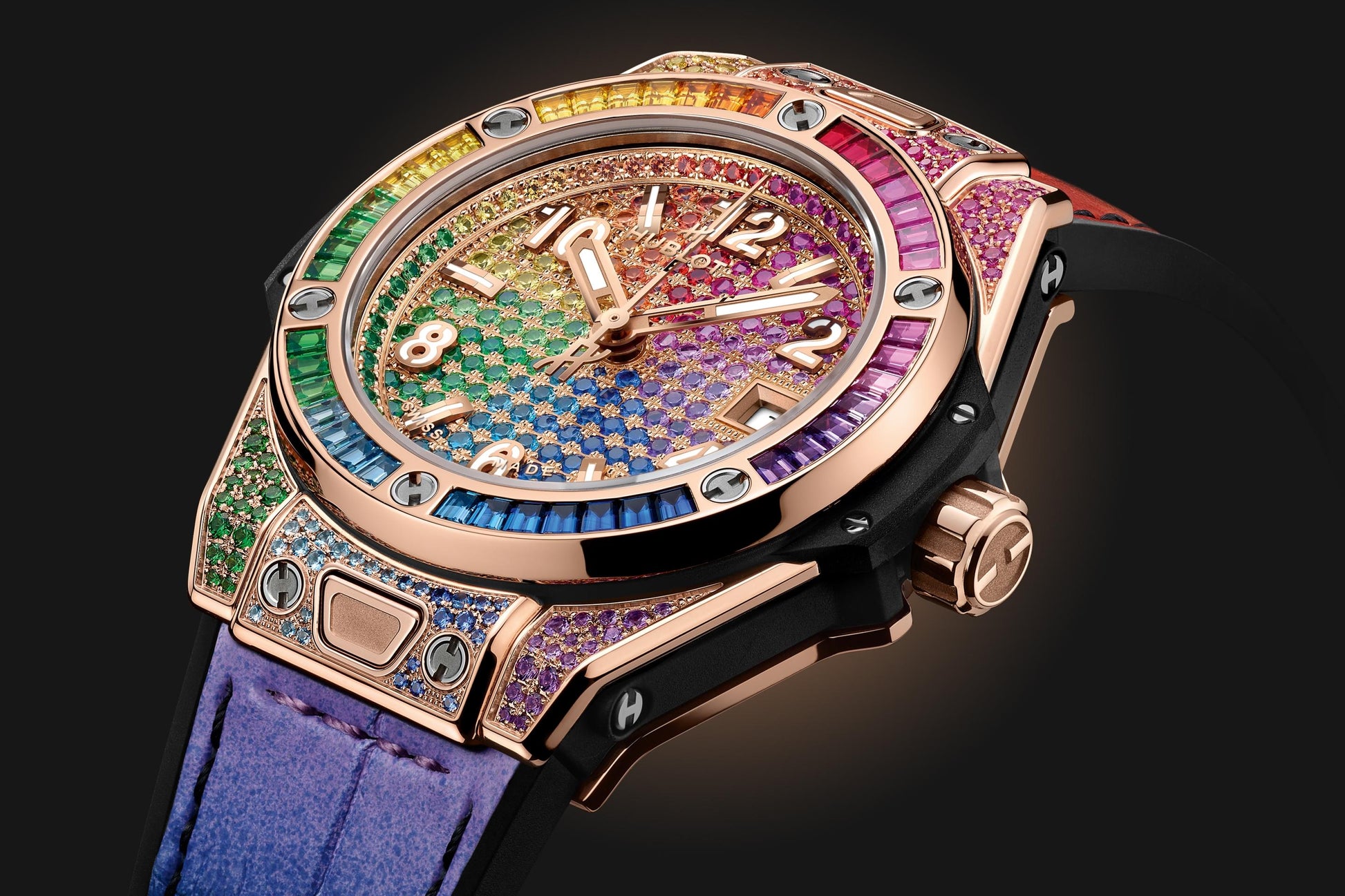 Side Hublot Big Bang ONE CLICK KING GOLD RAINBOW Ref# 485.OX.9900.LR.0999