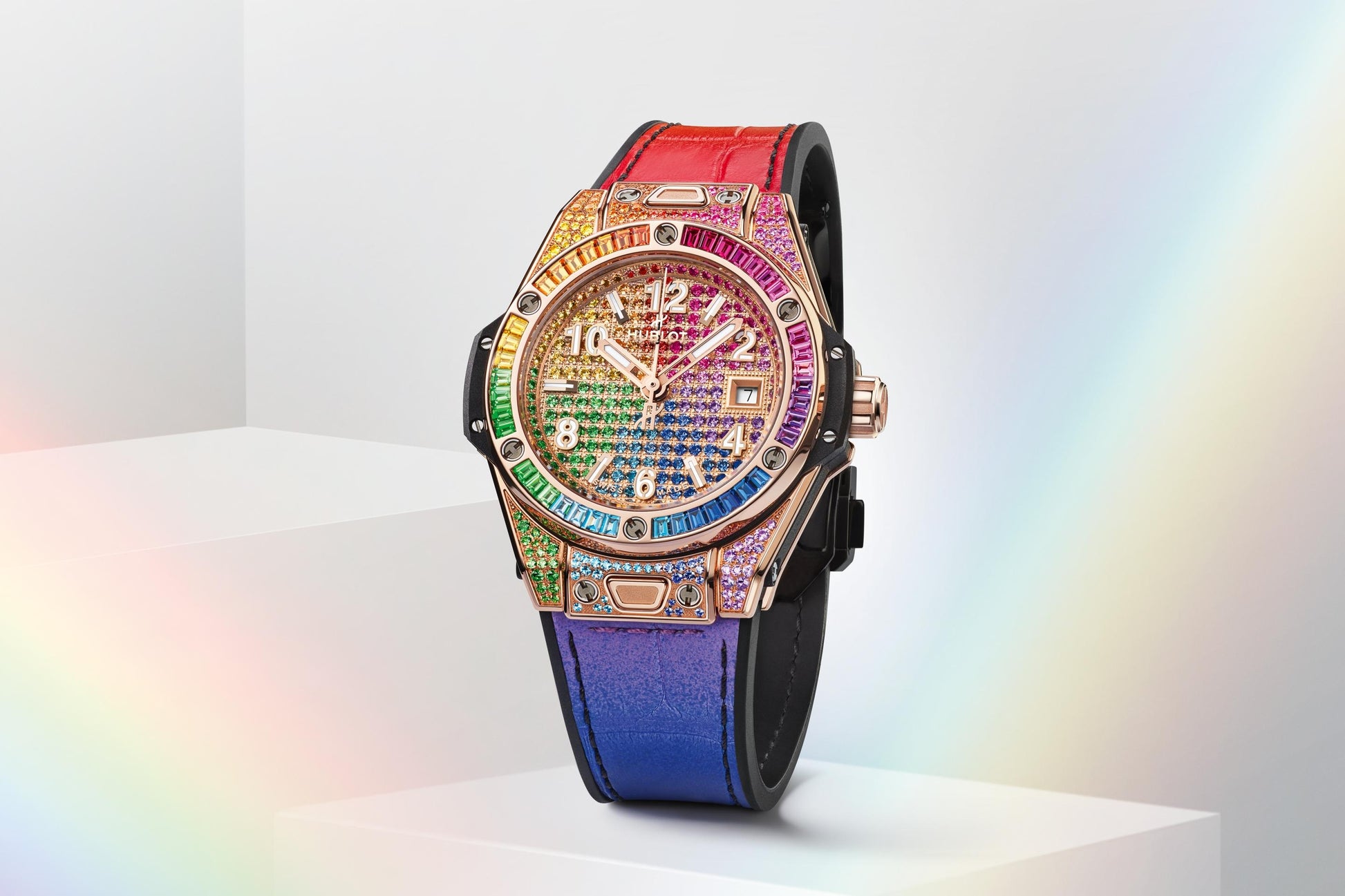 Side Hublot Big Bang ONE CLICK KING GOLD RAINBOW Ref# 485.OX.9900.LR.0999