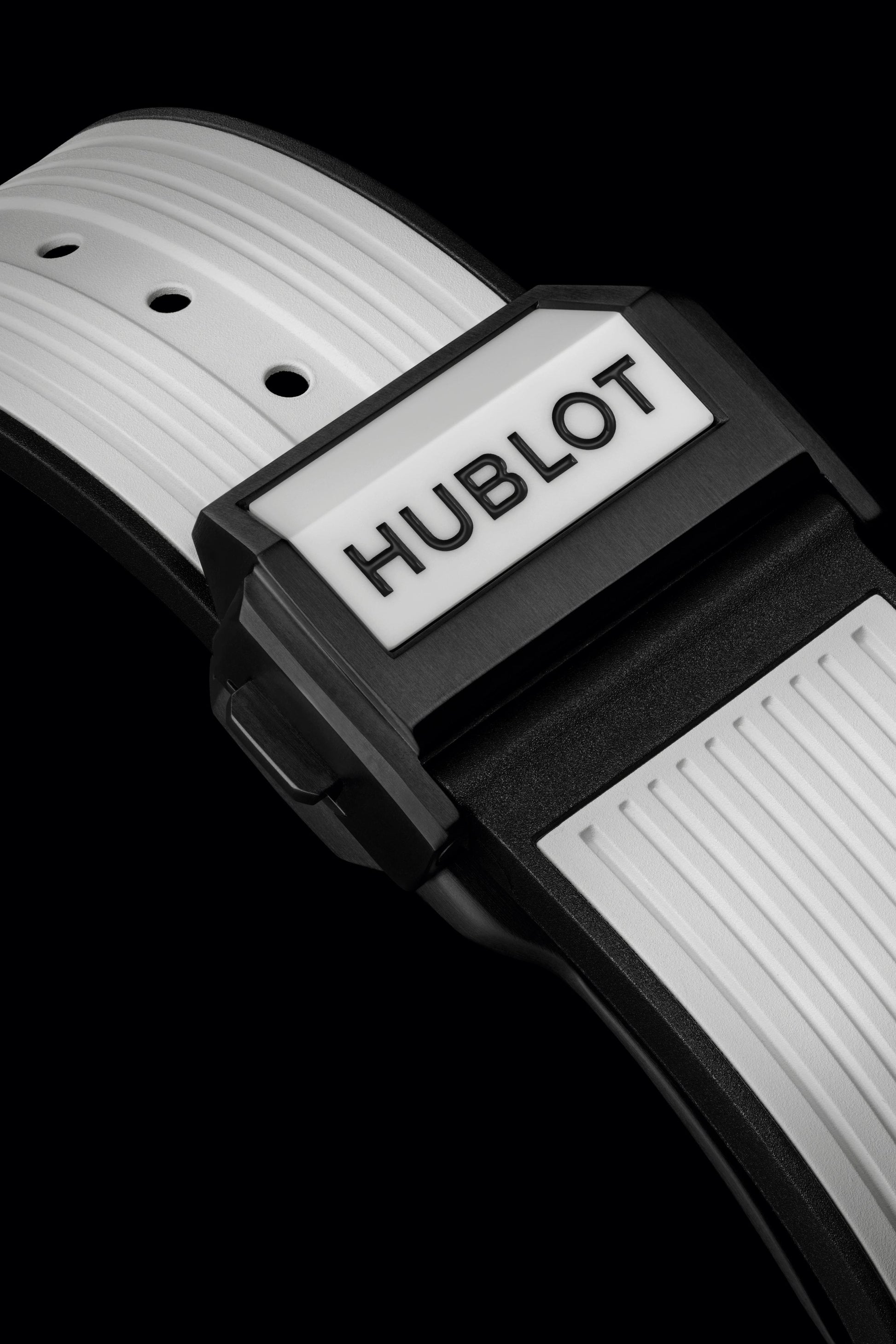 Hublot Big Bang Unico White Ceramic Watch - 42 mm - Black Skeleton Dial - Black and White Rubber Strap-441.HX.1171.RX