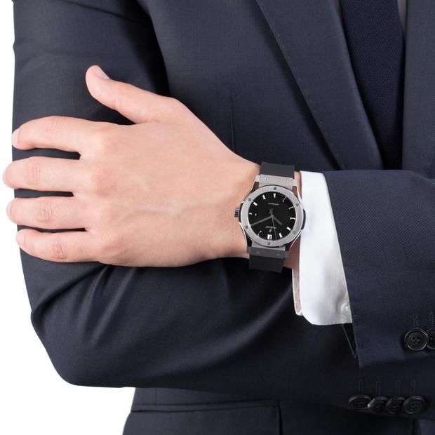 Hublot Classic Fusion Titanium 42mm, Ref#542.NX.1171.RX, Watch on hand