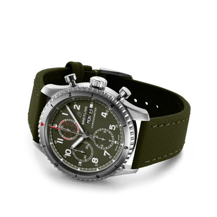 Side Breitling Aviator 8 Chronograph 43 Curtiss Warhawk Stainless Steel Ref# A133161A1L1X1