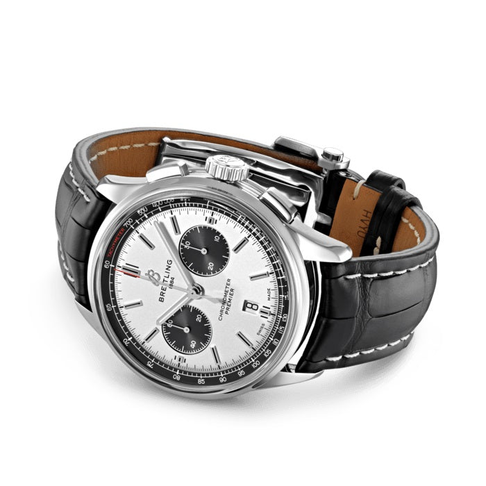 Side Breitling Premier B01 Chronograph 42 Stainless Steel Ref# AB0118221G1P1