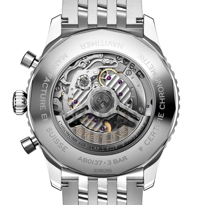 Back Breitling Navitimer B01 Chronograph 43 Stainless Steel Ref# AB0137211C1A1