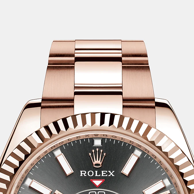Rolex Sky-Dweller 42mm, 18k Everose Gold, Ref# 326935-0007, Bezel, bracelet