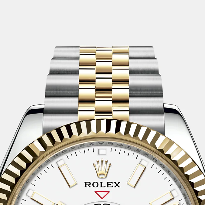 Rolex Sky-Dweller 42mm, Oystersteel and 18k Yellow Gold, Ref# 326933-0010, bezel, bracelet