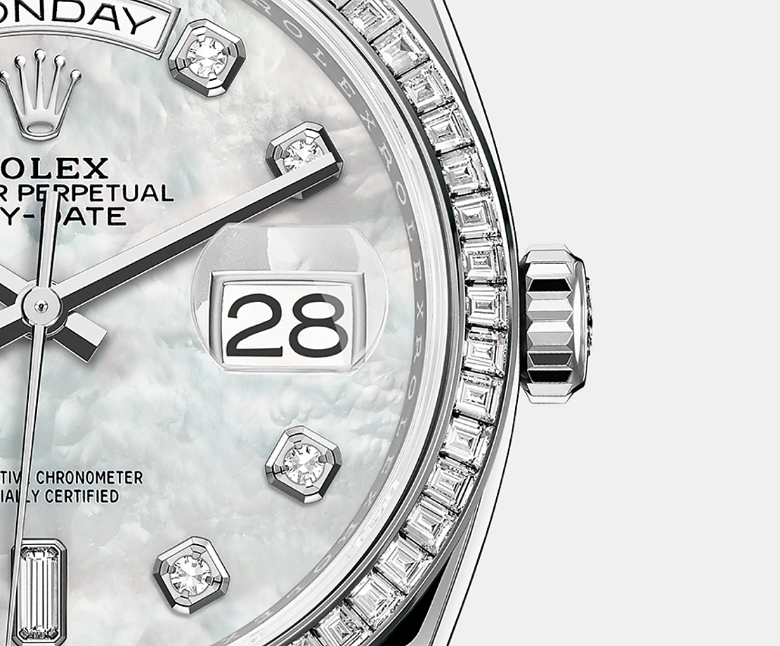Rolex Day-Date, 36mm, Platinum and Diamonds, Ref# 128396tbr-0005, Bracelet
