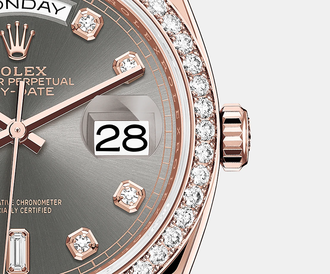 Rolex Day-Date 36mm, 18k Everose Gold, Ref# 128345rbr-0052, Date