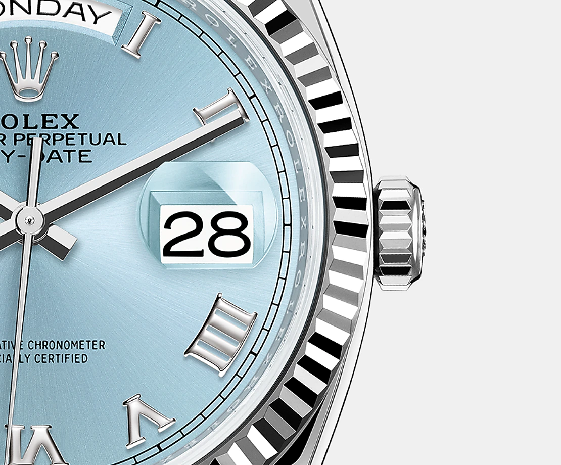 Rolex Day-Date 36mm, Platinum, Ref# 128236-0008, Date