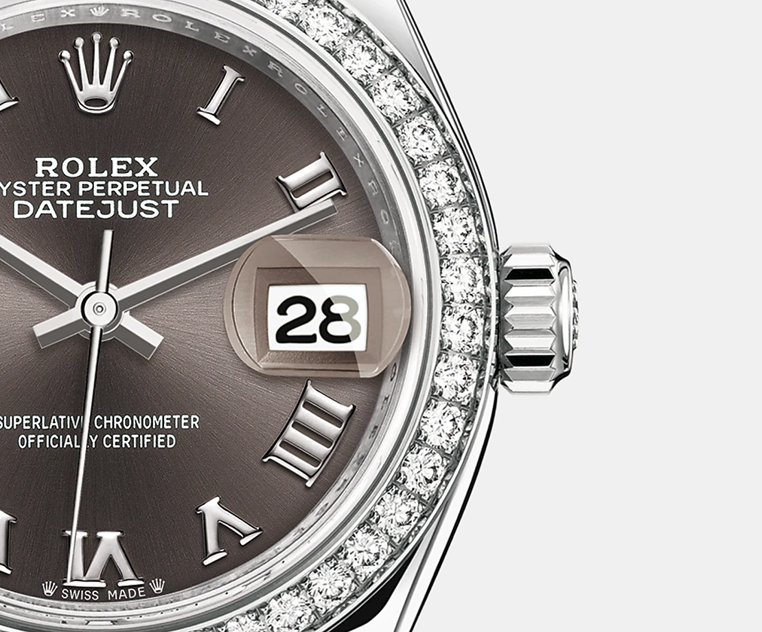 Rolex Lady-Datejust 28, Oystersteel and 18k White Gold, Ref# 279384RBR-0016, Date