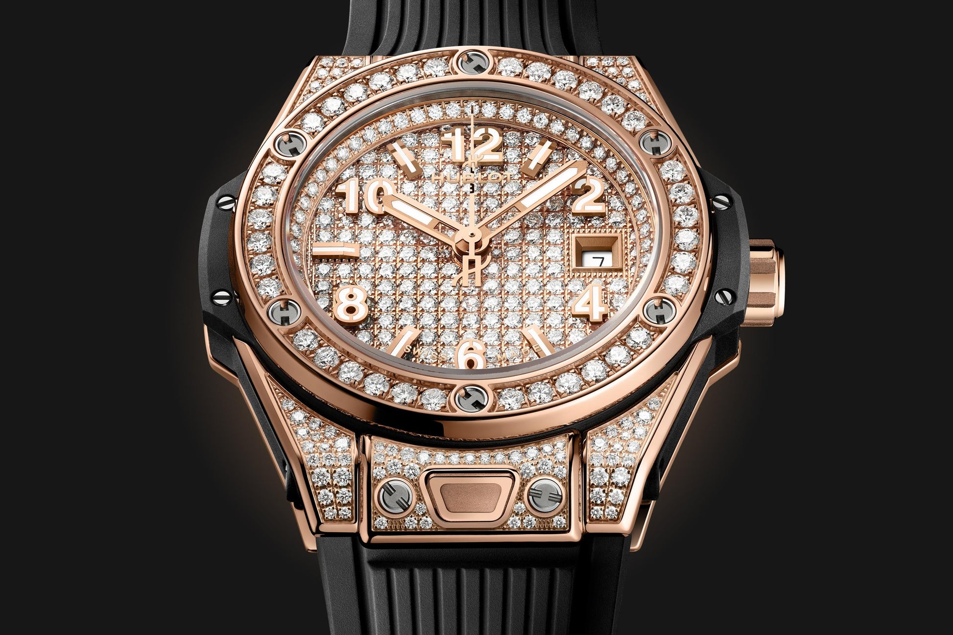 Dial Hublot Big Bang ONE CLICK KING GOLD FULL PAVÉ Ref# 485.OX.9000.RX.1604