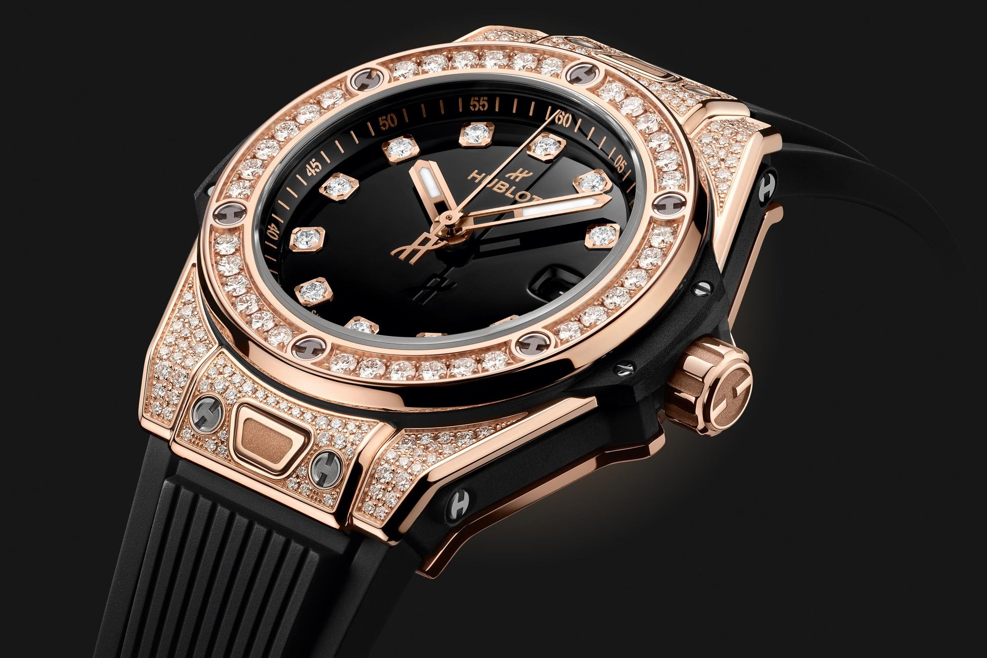 Side Hublot Big Bang ONE CLICK KING GOLD PAVÉ Ref# 485.OX.1280.RX.1604