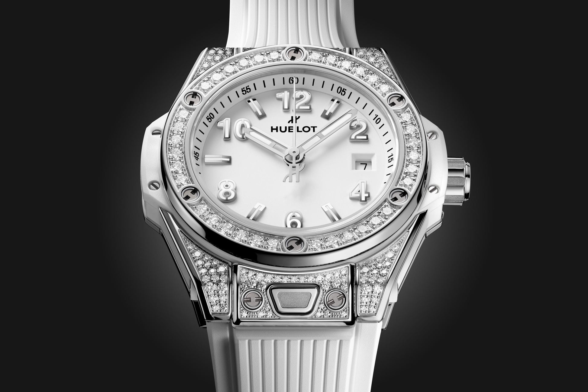 Dial Hublot Big Bang ONE CLICK STEEL WHITE PAVÉ Ref# 485.SE.2010.RW.1604