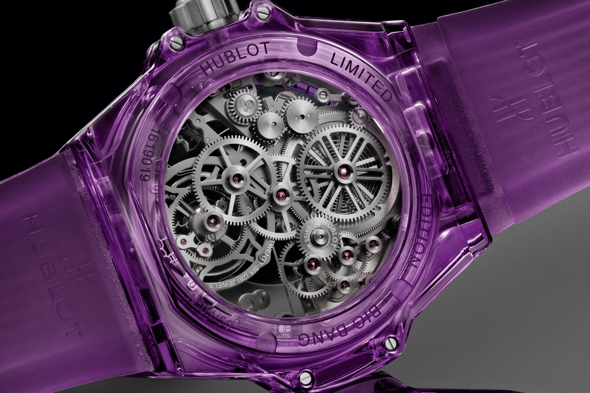 Hublot Big Bang TOURBILLON AUTOMATIC PURPLE SAPPHIRE Ref 429.JM.0120. Affordable Swiss Watches Inc
