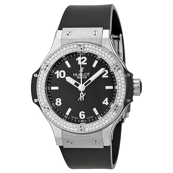 Hublot Big Bang Black Dial Chronograph Stainless Steel Diamond Pave Men's  Watch 301SX1170SX2704