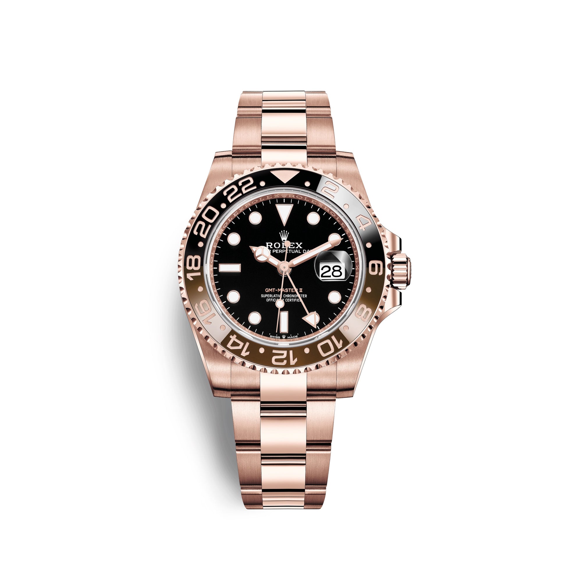 lort forhandler aritmetik Rolex GMT-Master II Rootbeer, 18k Everose gold, 40mm, Ref# 126715chnr- –  Affordable Swiss Watches Inc.