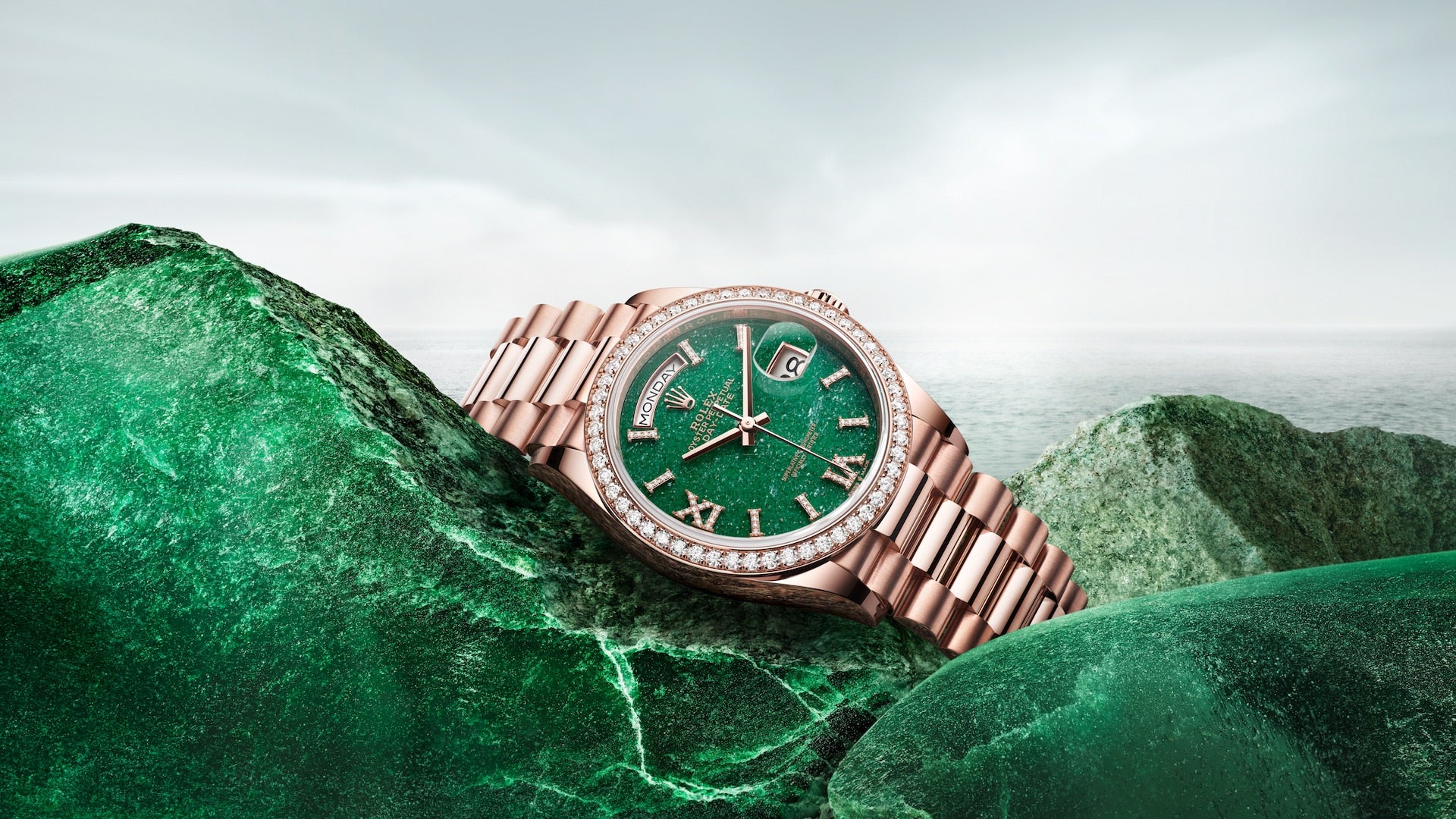 Rolex Day-Date 36, 18k Everose Gold with Diamond-set, 36mm, Ref