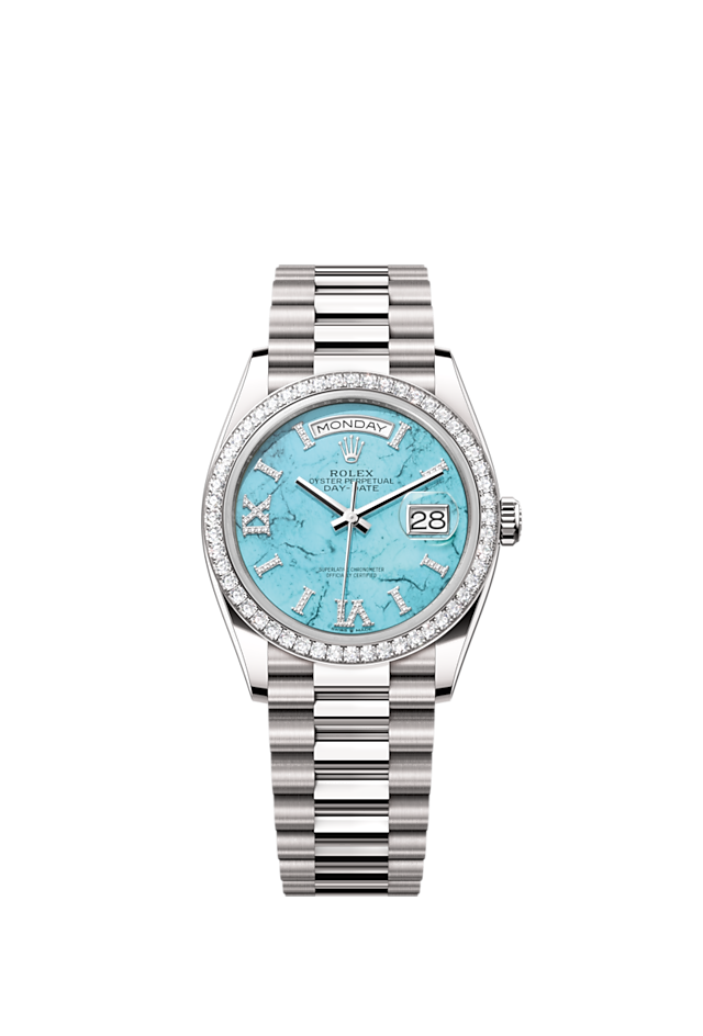 Rolex Day-Date 36, 18k White Gold, 36mm, Ref# 128349rbr-0031