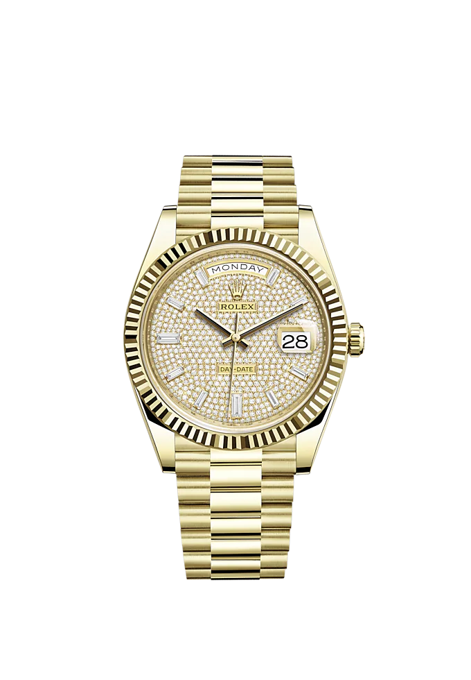 18k gold day date rolex clearance