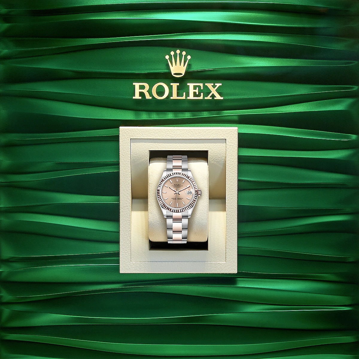Rolex Datejust 31, Oystersteel and 18k Everose Gold, Ref#278271-0009, Watch in box