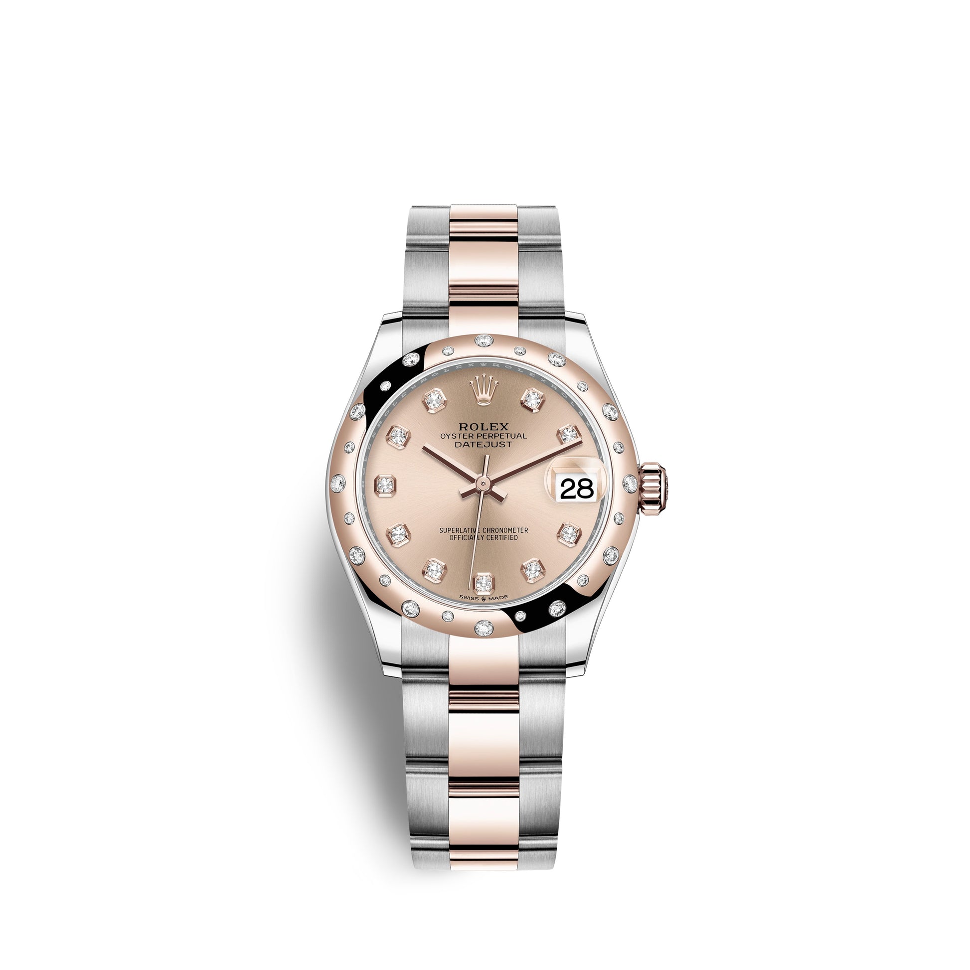 Rolex Datejust 31, Oystersteel, 18kt Everose Gold and diamonds, Ref# 278341RBR-0023
