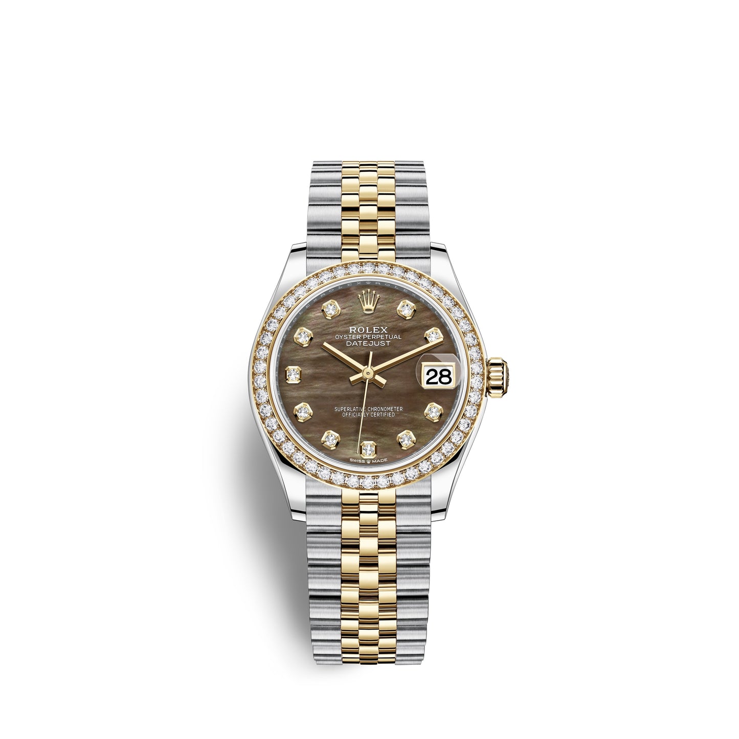 Rolex Datejust 31, Oystersteel, 18kt Yellow Gold and diamonds, Ref# 278383RBR-0024