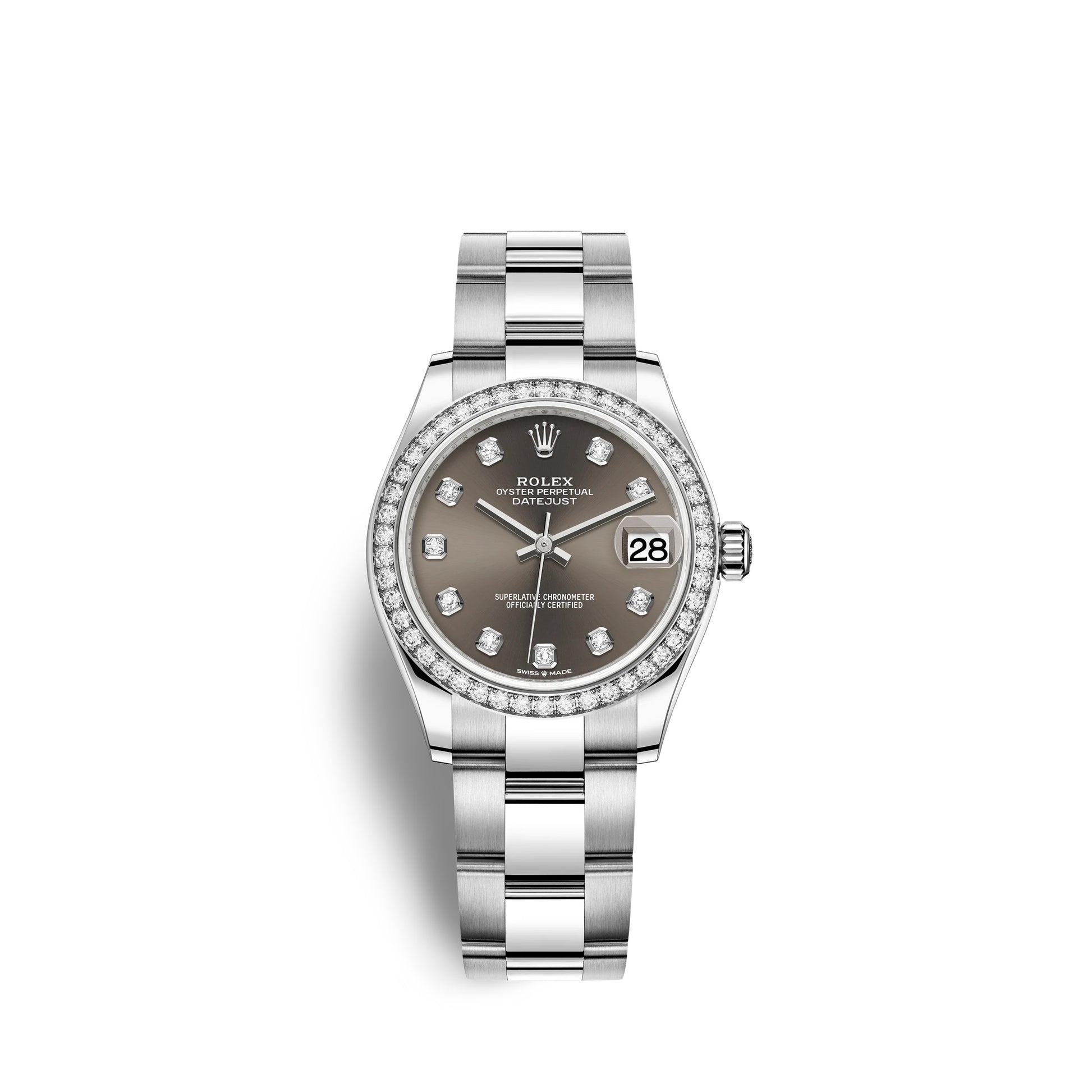 Rolex Datejust 31, Oystersteel, 18kt White Gold and diamonds