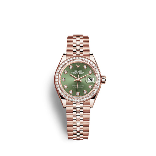 Rolex Lady-Datejust 28, 18kt Everose Gold and diamonds, Ref# 279135RBR-0015