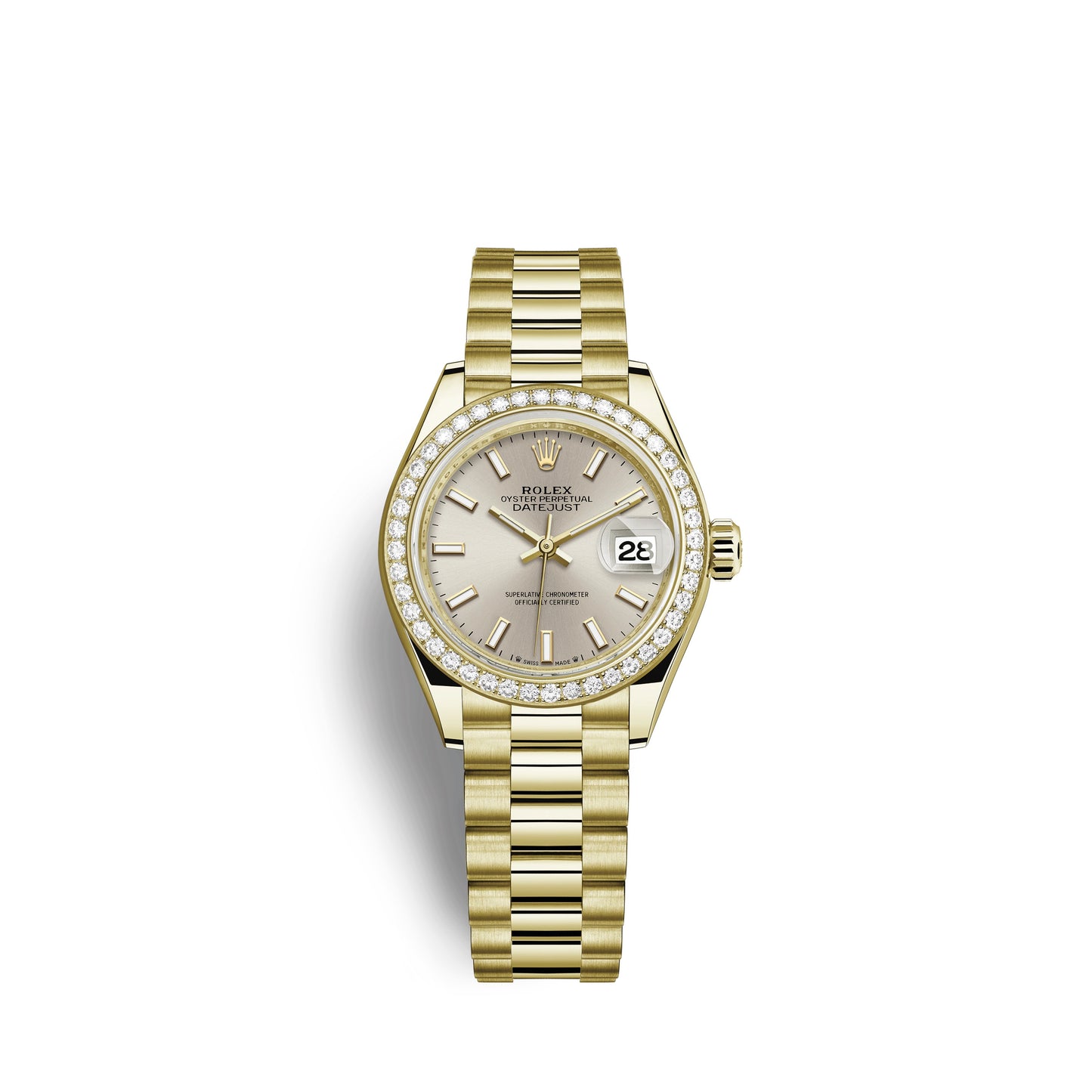Rolex Lady-Datejust 28, 18kt Yellow Gold and diamonds, Ref# 279138RBR-0005