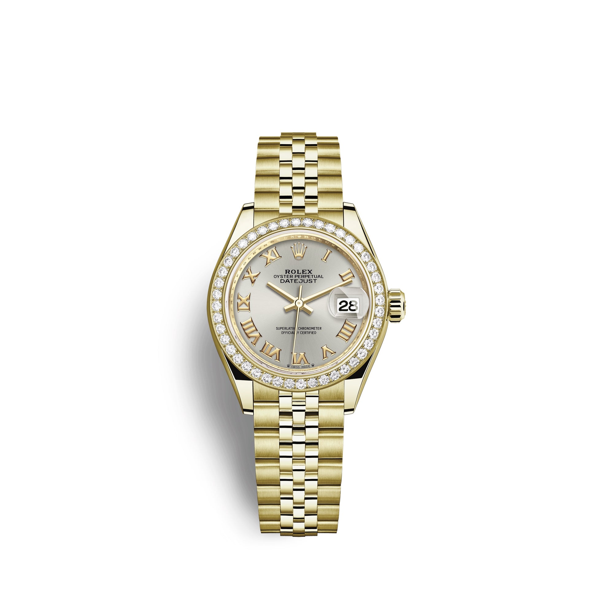 Rolex Lady-Datejust 28, 18kt Yellow Gold and diamonds, Ref# 279138RBR-0018