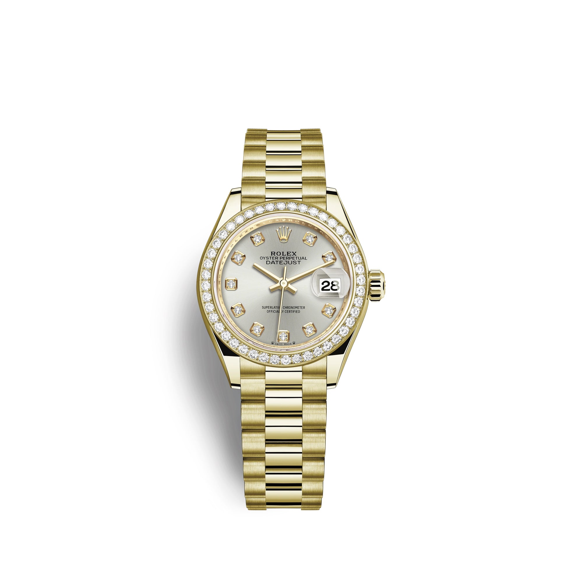 Rolex Lady-Datejust 28, 18kt Yellow Gold and diamonds, Ref# 279138RBR-0019