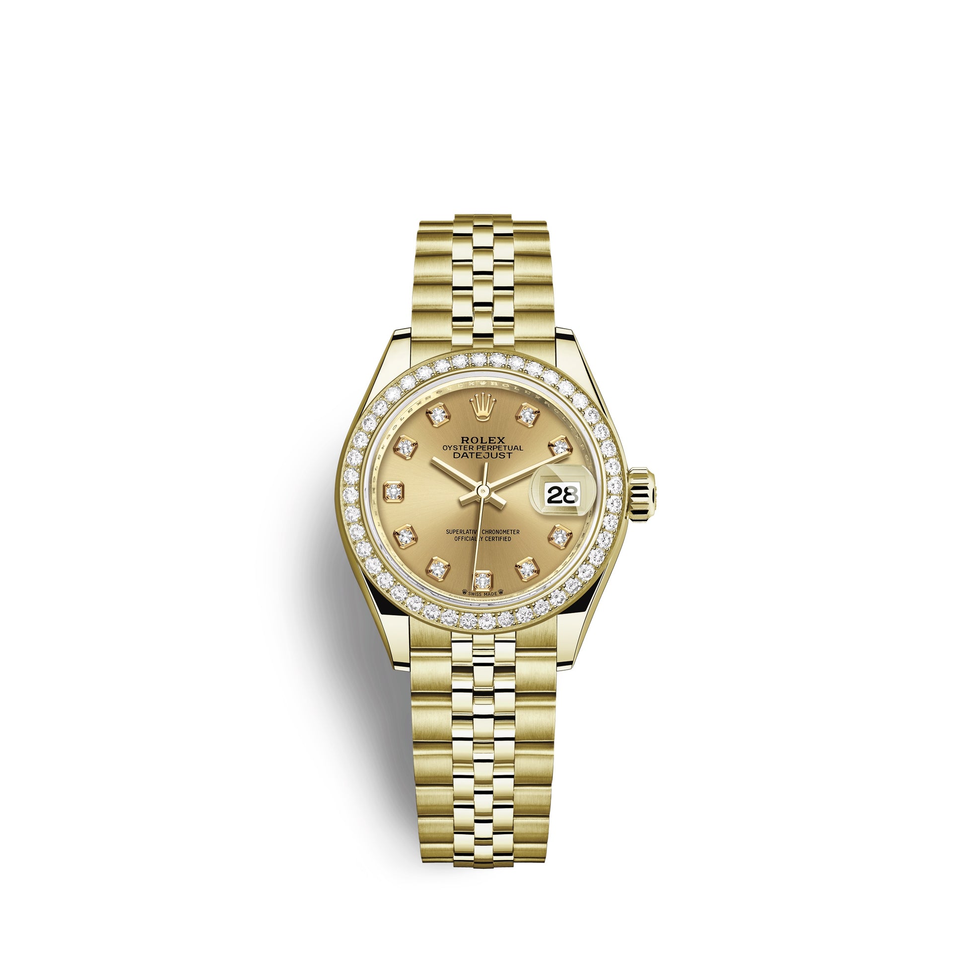 Rolex Lady-Datejust 28, 18kt Yellow Gold and diamonds, Ref# 279138RBR-0024