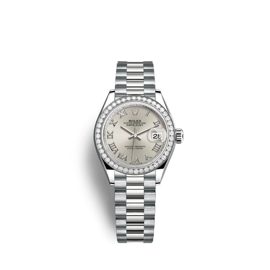 Rolex Lady-Datejust 28mm, 18k White Gold, Ref# 279139rbr-0007