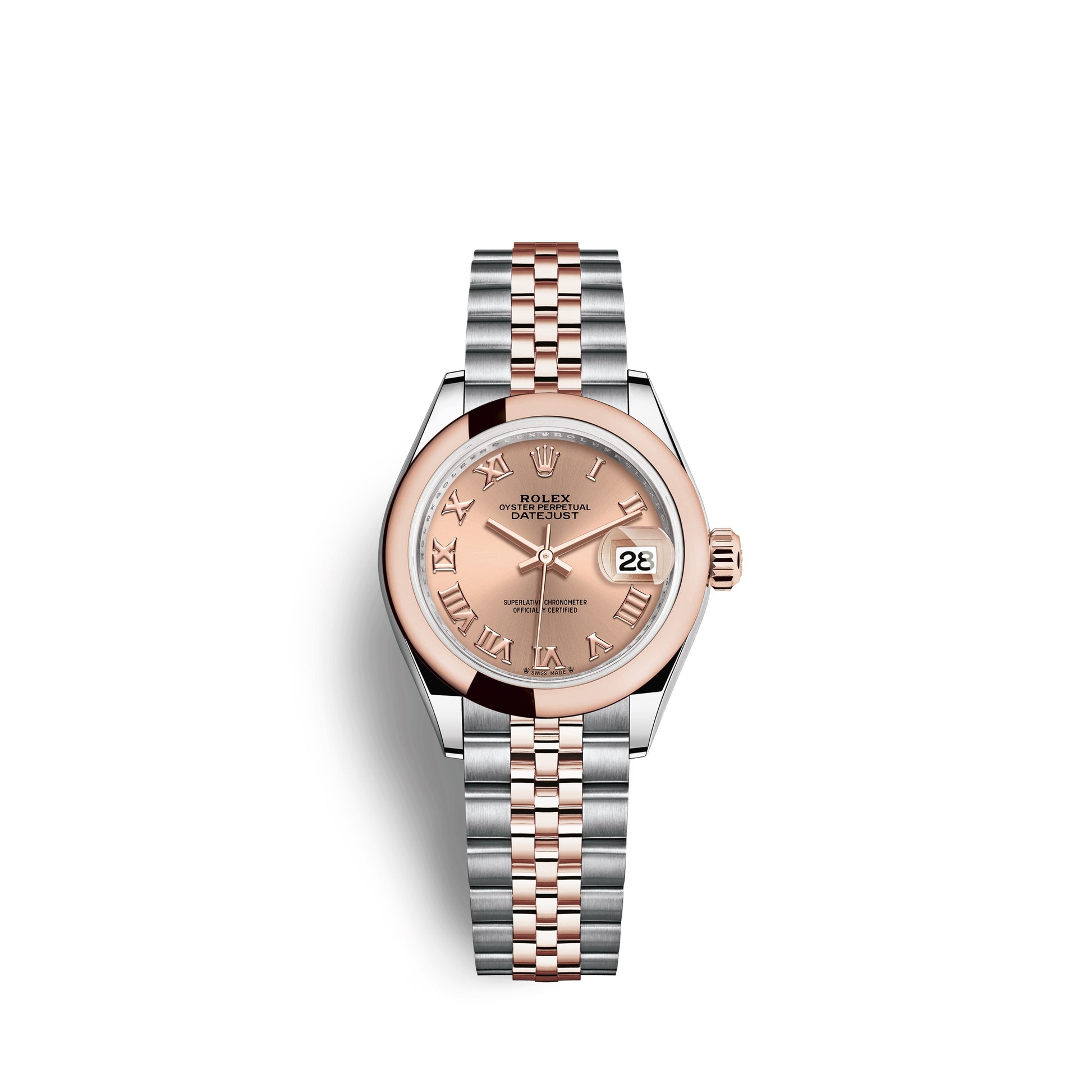 Rolex Lady-Datejust 28, Oystersteel and 18k Everose Gold, Ref# 279161-0025