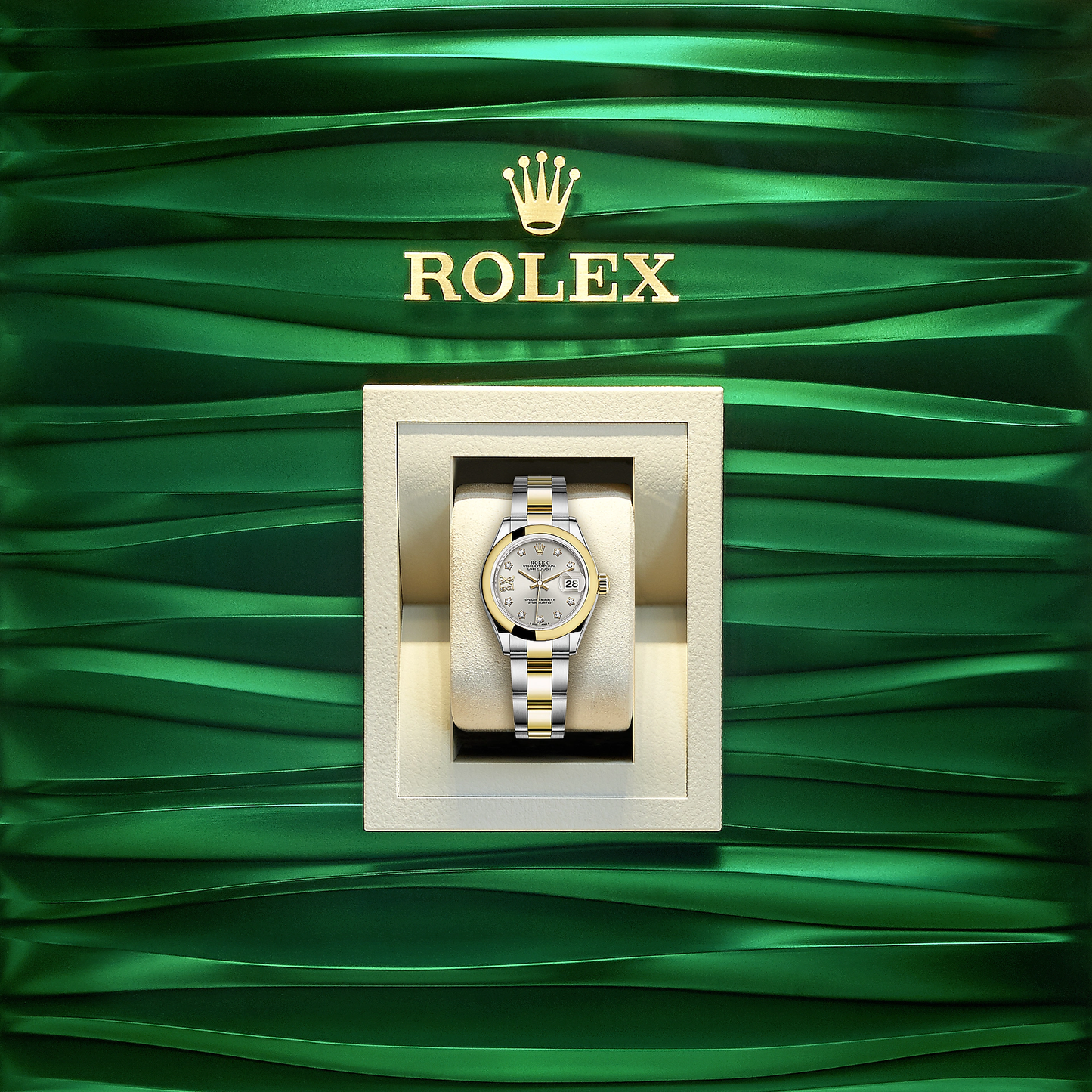 Rolex Lady-Datejust 28, Oystersteel and 18k Yellow Gold, Ref# 279163-0004, Watch in box