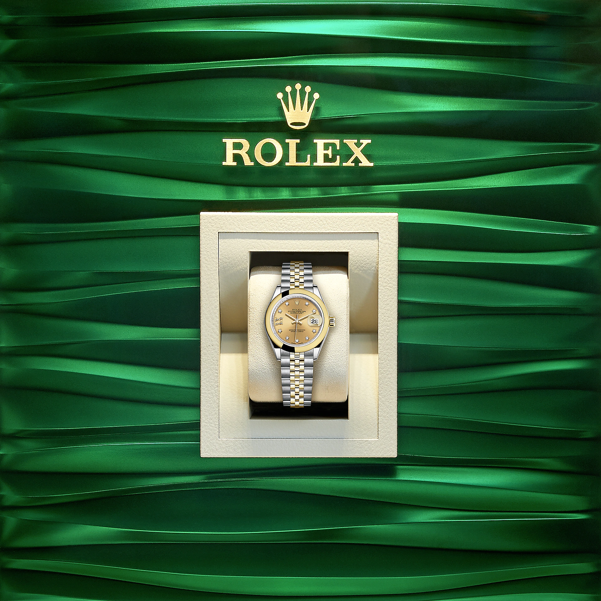 Rolex Lady-Datejust 28, Oystersteel and 18k Yellow Gold, Ref# 279163-0022, Watch in box