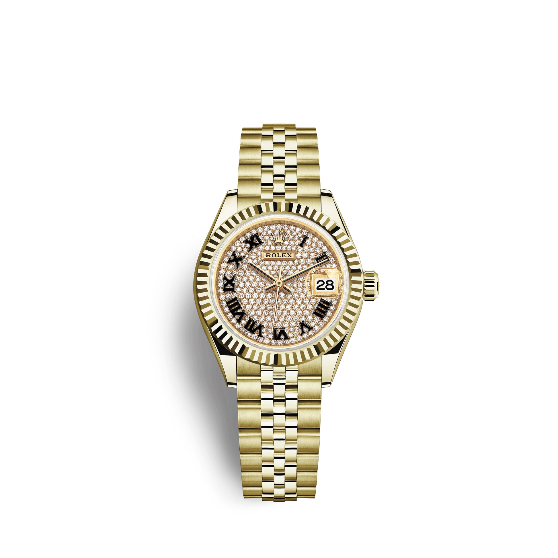 Rolex lady datejust deals 28 yellow gold