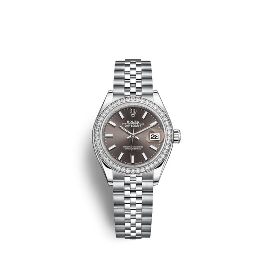Rolex Lady-Datejust 28, Oystersteel and 18k White Gold, Ref# 279384RBR-0013