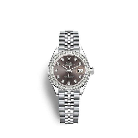 Rolex Lady-Datejust 28, Oystersteel and 18k White Gold, Ref# 279384RBR-0017