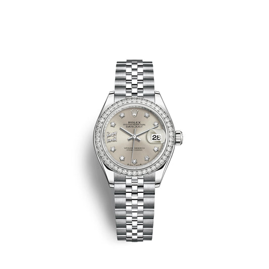 Rolex Lady-Datejust 28, Oystersteel and 18k White Gold, Ref# 279384RBR-0021